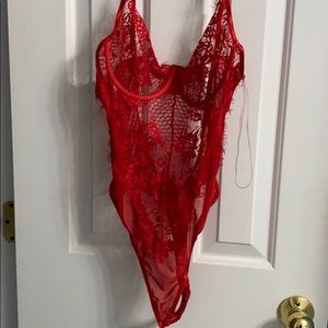 Red lace lingerie/ bodysuit
